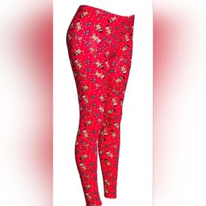 NWT Mayfair Red White Polka Dot Gingerbread Christmas Leggings 1X 16